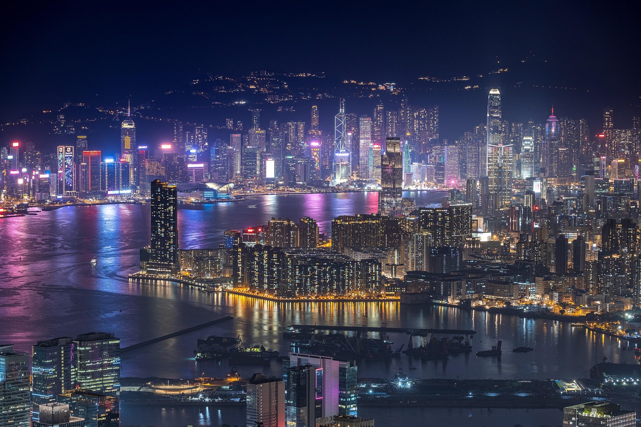 skyscrapers, buildings, harbor, skyline, night view, night, city, victoria harbour, hong kong, cityscape, travel, city, city, hong kong, hong kong, hong kong, hong kong, hong kong